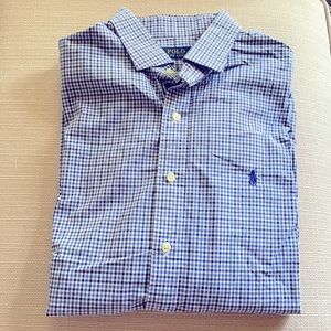Polo Ralph Lauren blue gingham button down size XL